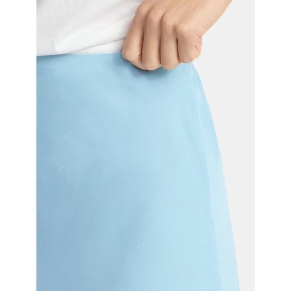 Time and Tru Women's Midi Pull On Slip Skirt, Size L (12-14), Classic Fit, Aqua - Picture 4 of 5